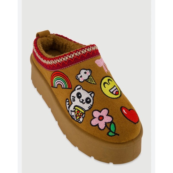 BAMBOO Shoes - New Women's Bamboo Embroidered Platform Clogs – Brown – Slip-On – Size 10